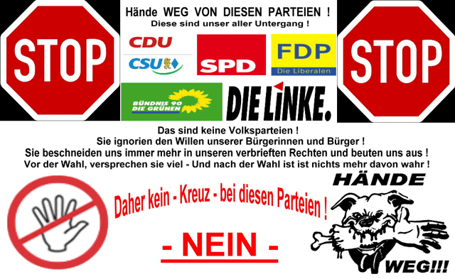 Die Parteien von CDU bis Linkspartei sind Betrüger!